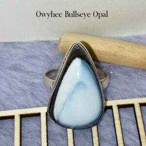 Amazing Owyhee Blue Opal Gemstone Chunky Handmade Ring